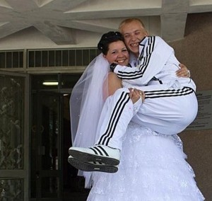 Создать мем: свадьба, свадьба в спортивных костюмах, свадьба в стиле адидас костюм