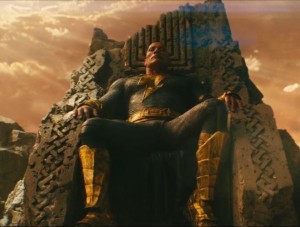 Создать мем: чёрный адам дуэйн джонсон сидит на троне, кадр из фильма, чёрный адам 2022 кадры