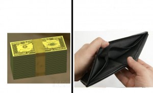 Создать мем: зарплата, empty wallet, пустой бумажник