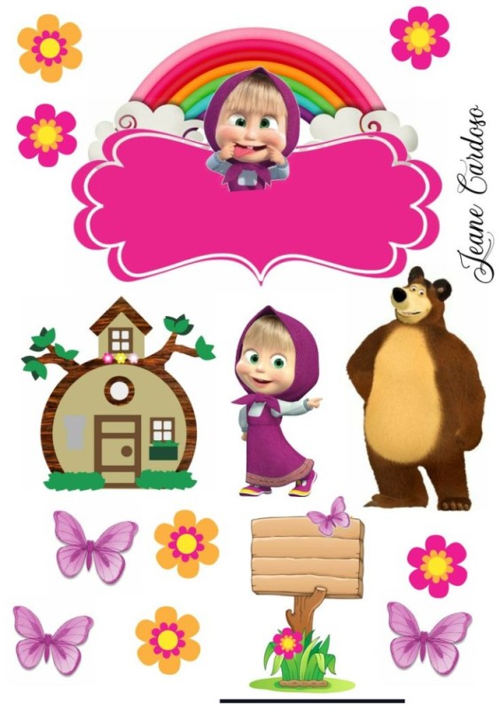 Create meme: masha and the bear, masha and the bear layout for printing, sugar seal masha and the bear