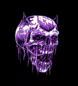 Create meme: glitch skull PNG, GIF psychedelic skull, neon skull art