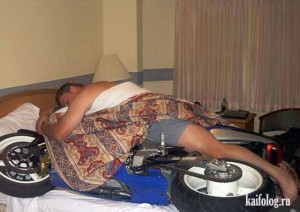 Create meme: cool pictures of motorcycle, sleeping with the bike