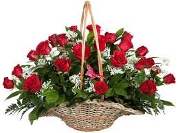 Create meme: basket with flowers, a basket of roses, basket of flowers