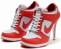 Create meme: red and white sneakers, sneakers heels, sneakers with heels