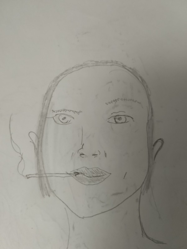 Create meme: pencil portrait in stages, face with a simple pencil, sketch of a face