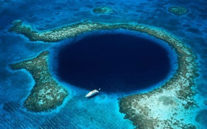Create meme: The big blue hole lighthouse Reef, great blue hole Belize, the bottom of the Mariana Trench