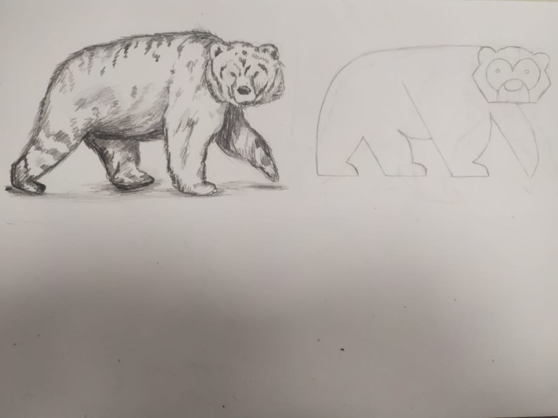 Создать мем: медведь рисунки, бурый медведь рисунок, белый медведь