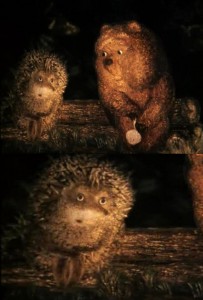 Create meme: the hedgehog and the bear