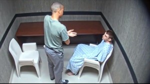 Создать мем: in the room, interrogation room, room