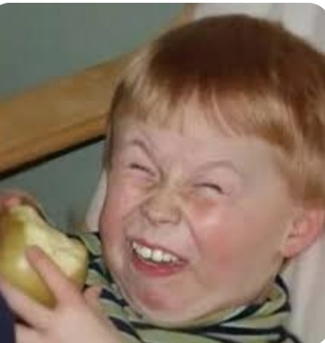 Create meme: boy , laughing boy with an apple meme, laughing boy meme