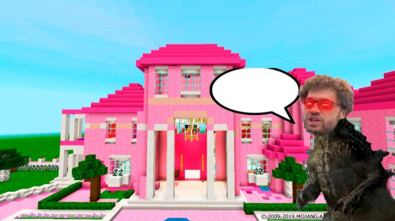 Create meme: pink house in minecraft, minecraft at home, at home in minecraft for girls