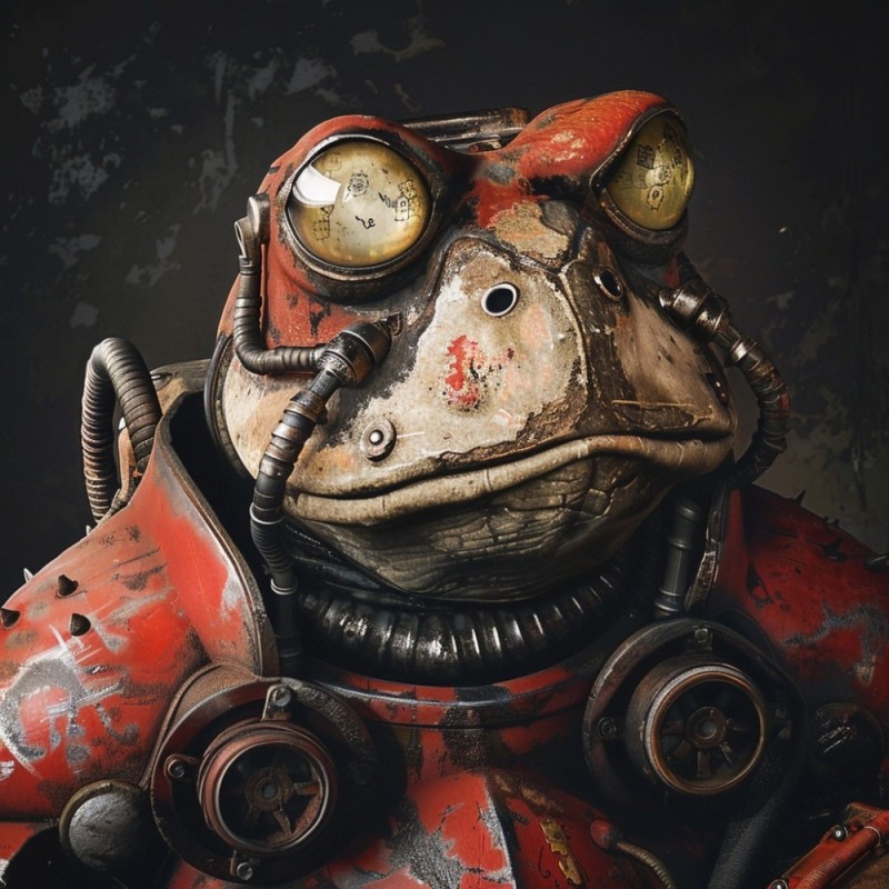 Create meme: frogs, painting frog, steampunk style