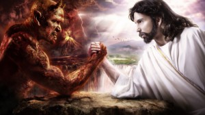 Create meme: the devil, God, jesus