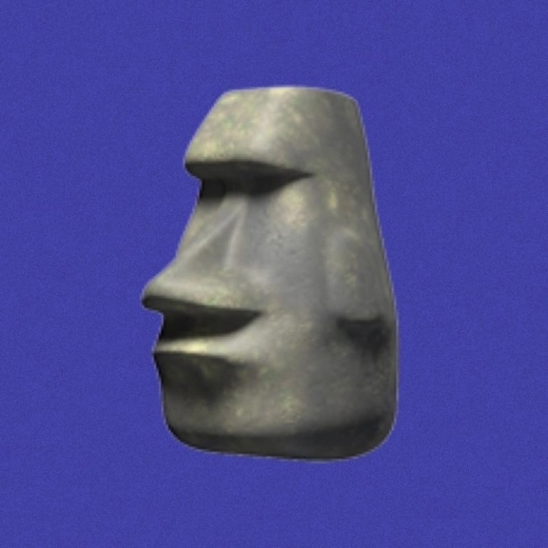 Создать мем: камень моаи эмоджи, каменное лицо, каменная голова