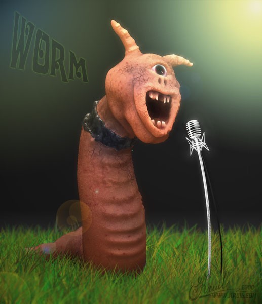 Создать мем: страшный червяк, червяк из мультика, big small червяк