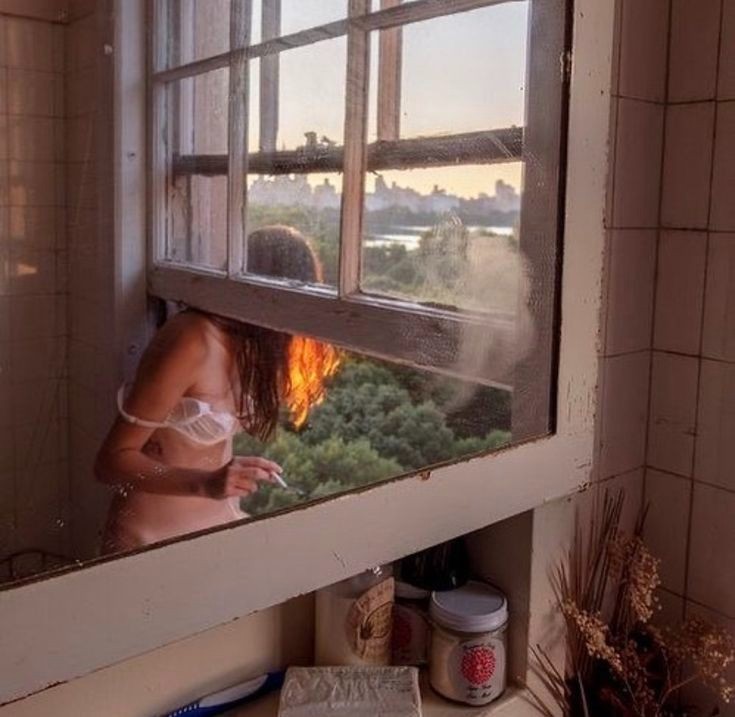 Create meme: window , interior, woman 