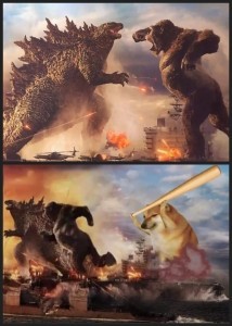 Create meme: Godzilla vs king Kong