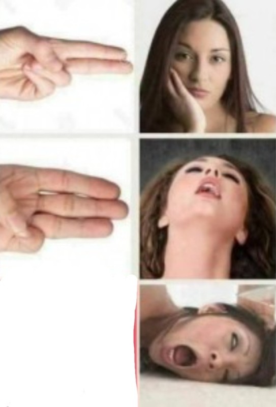 Создать мем: мем с девушками и 3 пальцами, баба с рукой мем, мемы про пальцы
