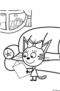 Создать мем: раскраска три кота коржик, карамелька из три кота раскраска, три кота раскраска для детей
