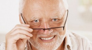Create meme: grandpa Harold, the old man hides the pain, smiling grandfather Harold