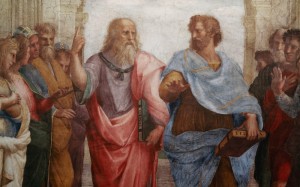 Создать мем: платон и аристотель картина, фреска рафаэля афинская школа, афинская школа фреска