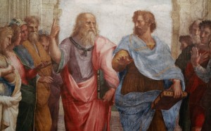 Create meme: Plato and Aristotle