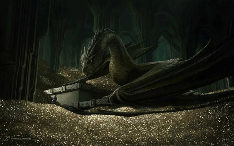 Create meme: smaug the dragon, Smaug Dragon art, the hobbit the desolation of Smaug dragon