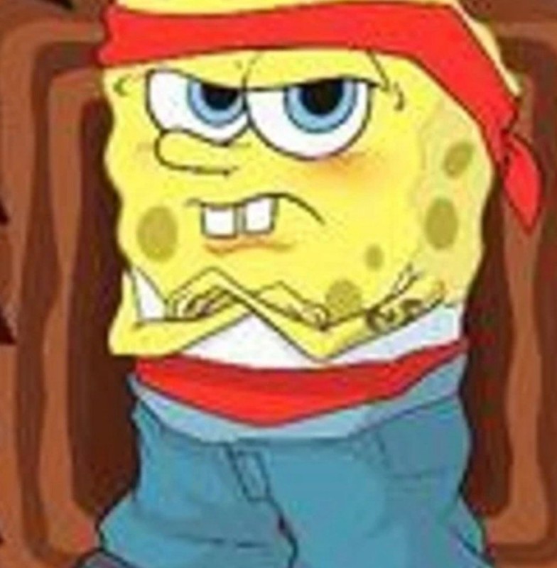 Create meme: bob sponge, heroes of spongebob, Gangster spongebob