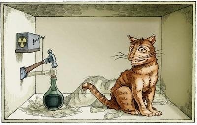 Создать мем: кот шредингера квантовая физика, кот шредингера арт, кто такой кот шредингера