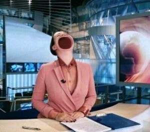 Создать мем: телеведущие канала россия 1, в прямом эфире, екатерина андреева ржет