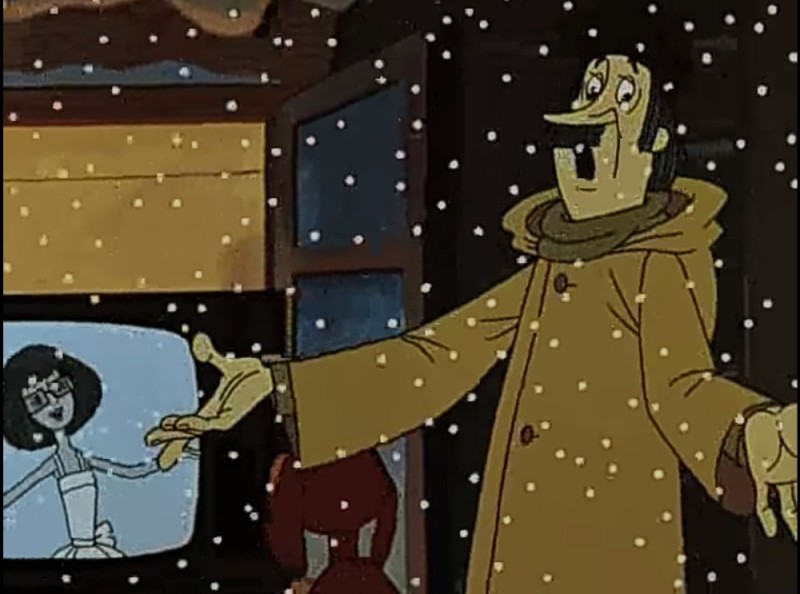 Create meme: Winter in Prostokvashino (1984) — animated, short, HD, winter in buttermilk , your mother here and there