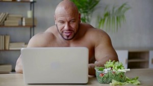 Create meme: Jock with a laptop, telegram channel, a wrestler with a laptop