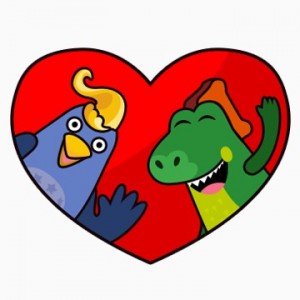 Создать мем: heart, сердце дино, heart cartoon