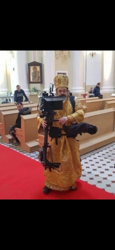 Create meme: the Russian Orthodox Church , The cameraman from God is a priest with a camera, the priest 