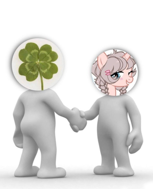 Create meme: men , little men with clover, the little men say hello