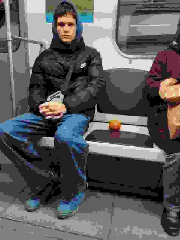 Create meme: funny people in the subway, in the subway car, feet 