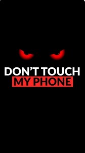 Создать мем: логотип, обои на телефон не трогай мой телефон, красные глаза в темноте