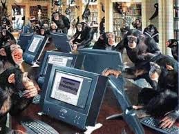 Создать мем: обезьяны над компьютером, шимпанзе в офисе, обезьяна в офисе