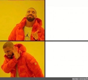 Create meme: meme the Negro in orange, template meme with Drake, meme with a black man in the orange jacket