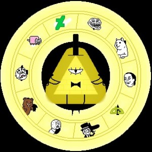 Create meme: bill, bill cipher, wheel bill