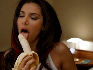 Create meme: eating a banana, girl eating a banana