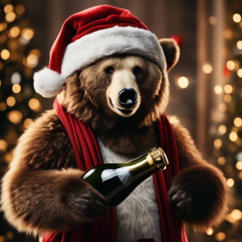 Создать мем: медведь пиво, новогодняя вечеринка, медведь медведь