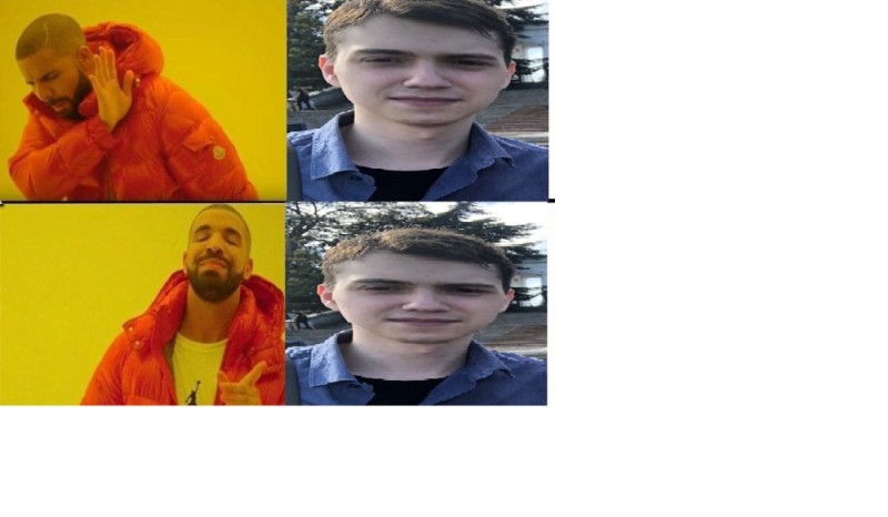 Create meme: template meme with Drake, rapper Drake meme, telegram channels