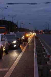 Create meme: road, gridlock, accident in Tver yesterday