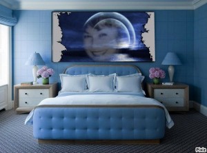 Create meme: blue wall, room in blue color, blue bedroom
