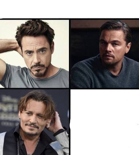 Create meme: meme Robert Downey, meme Robert Downey Jr. , johnny Depp 