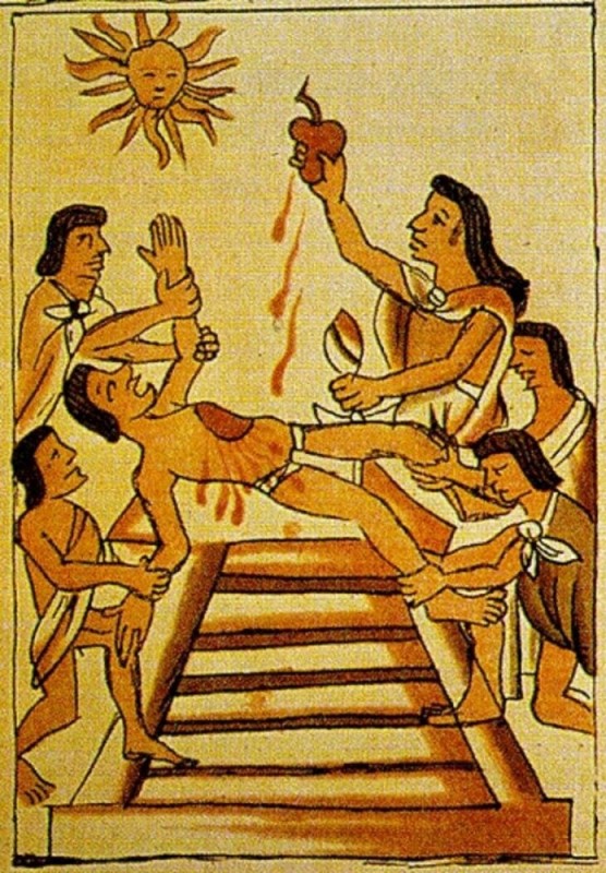 Create meme: human sacrifice, aztec sacrifices, Aztecs Maya Inca sacrifices