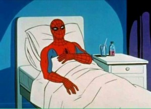 Создать мем: человек-паук, человек паук в больнице, адекватный человек