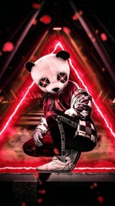 Create meme: neon hd Wallpaper Panda DJ, panda, neon Panda for Wallpaper