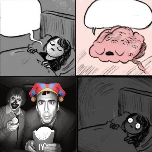 Create meme: memes , meme brain , the brain at night